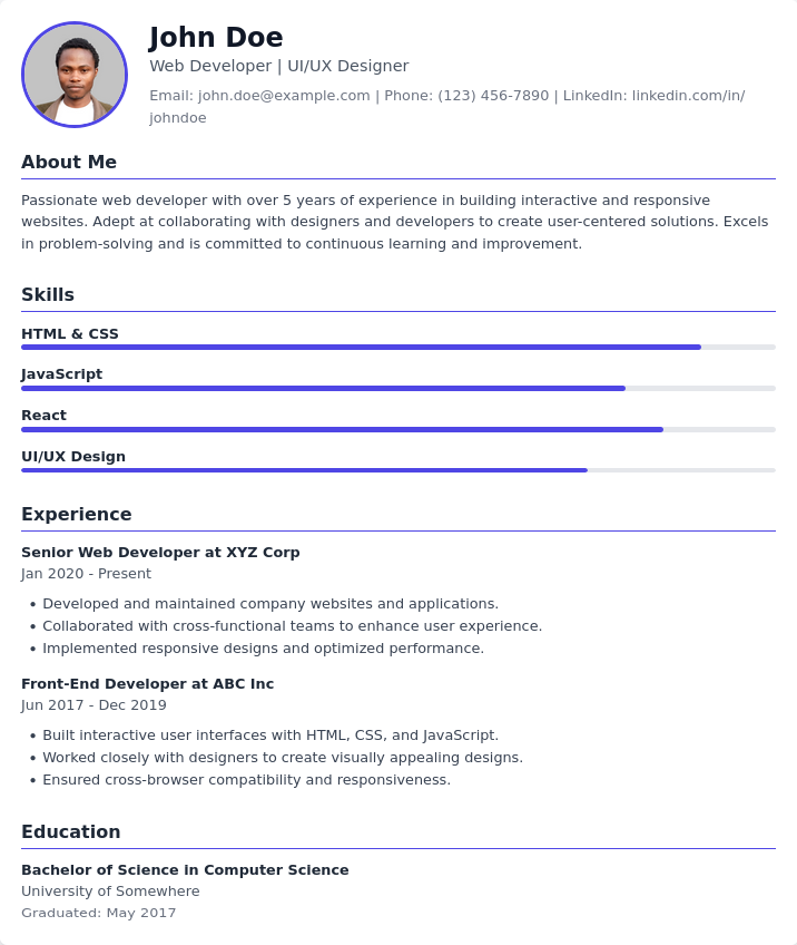 Minimal Template preview